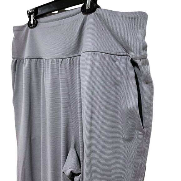 PrAna Ryley harem crop pants loungewear gray stripes size XL - Picture 4 of 13